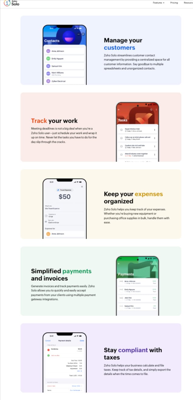 zoho for solopreneurs - zoho solo capabilities