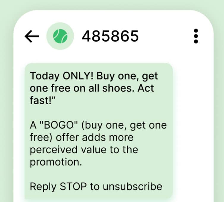 SMS exclusive offer