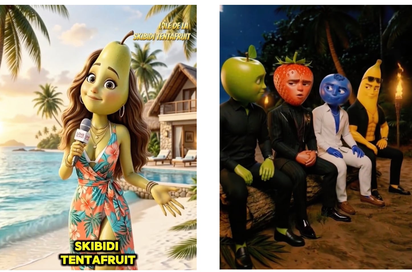 Quelques images de "L'île de la Skibidi Tentafruit" - Source : TikTok