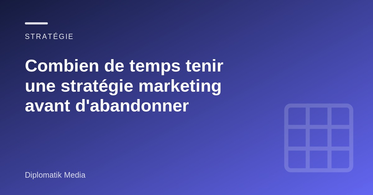 Illustration : Combien de temps tenir une stratégie marketing avant d'abandonner