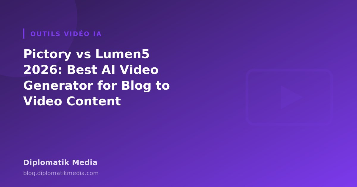 Illustration : Pictory vs Lumen5 : quel générateur vidéo IA choisir ?