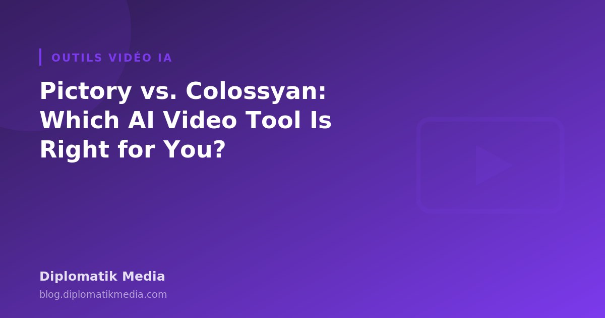 Illustration : Pictory vs Colossyan : quel outil vidéo IA choisir ?