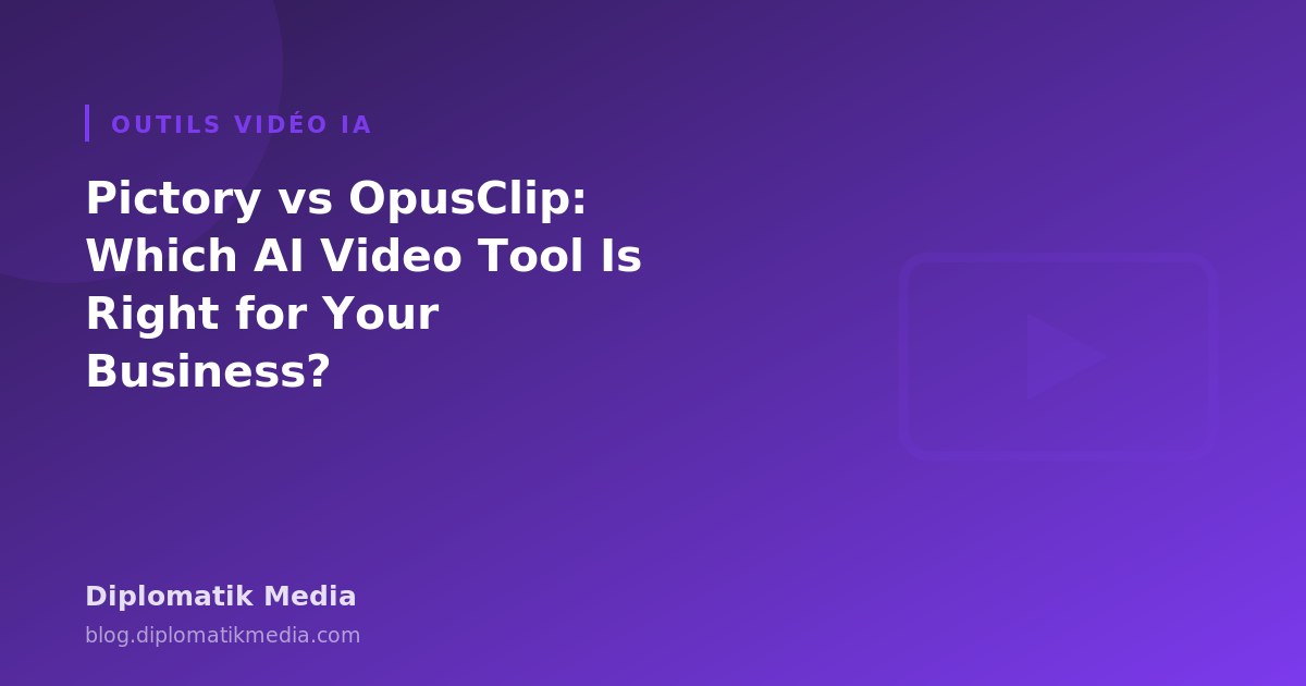 Illustration : Pictory ou OpusClip : quel outil vidéo IA choisir pour sa PME ?