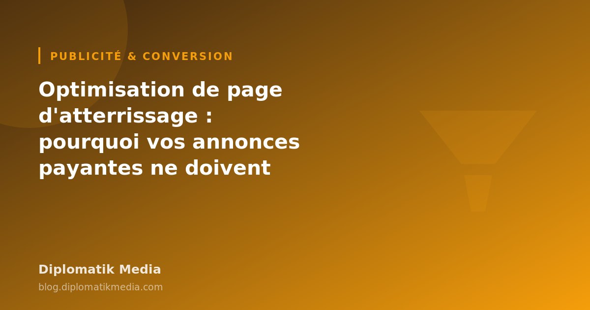 Illustration : Optimisation de page d'atterrissage : pourquoi vos annonces payantes ne doivent pas pointer vers une page de contact